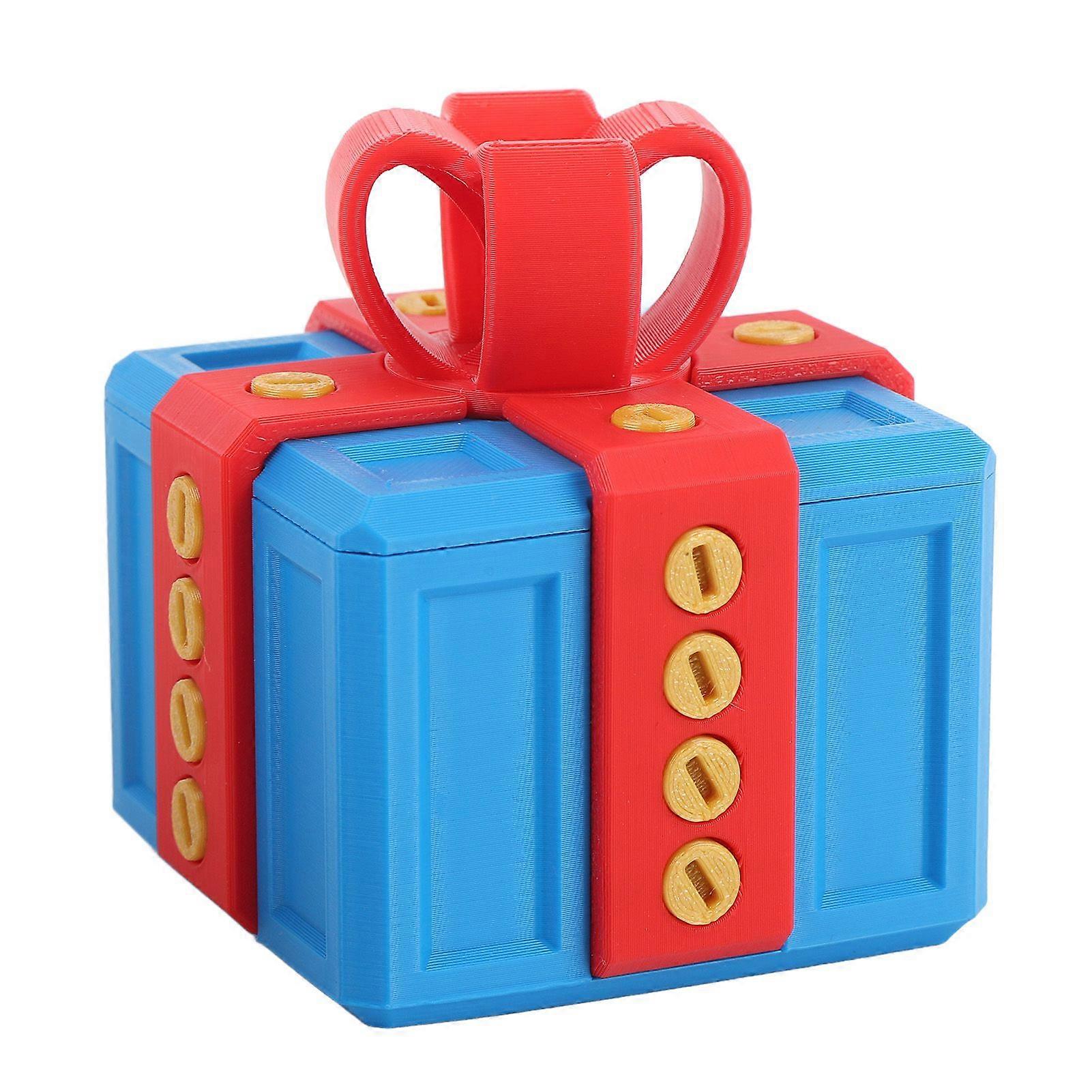 Annoying Present Box with Screws Novelty Funny 3D Printed Present Box for Storing Toys Holiday Decorations Blue Red