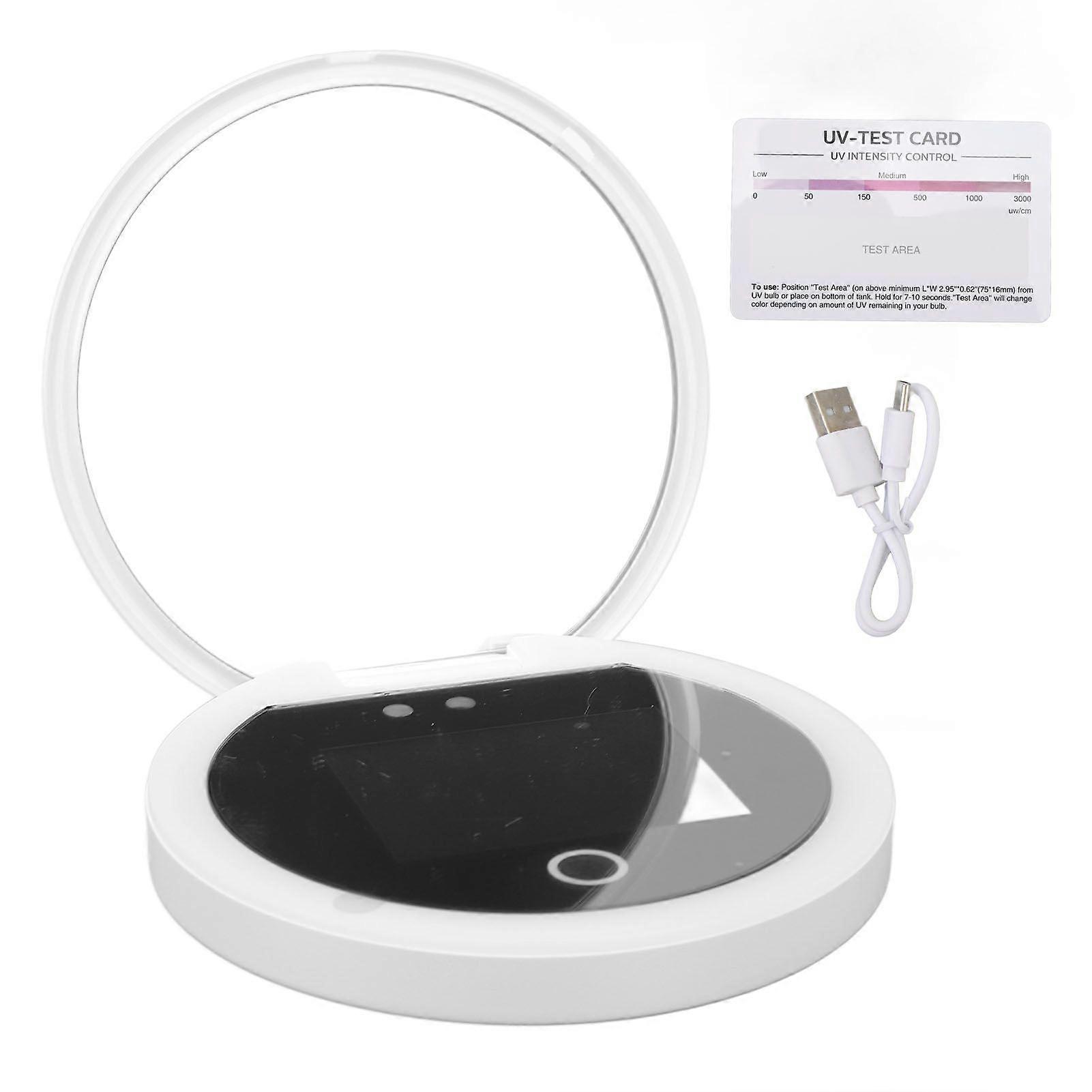 UV Cosmetic Mirror Smart Handheld Double Sided 2X Magnifying Rechargeable Compact Mirror with UV Camera for Sunscreen Test
