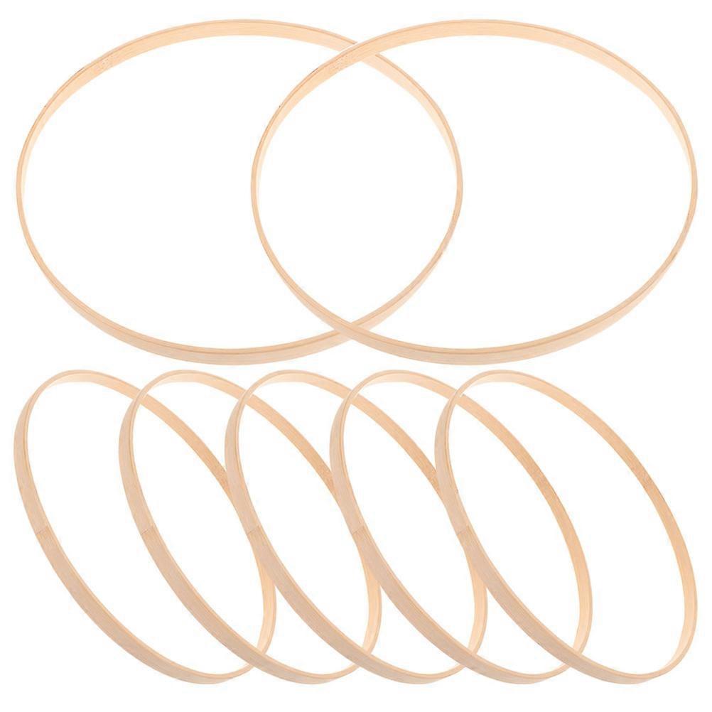50Pcs Bamboo Rings DIY Hoop for Crafts Durable Beige Bamboo Circles
