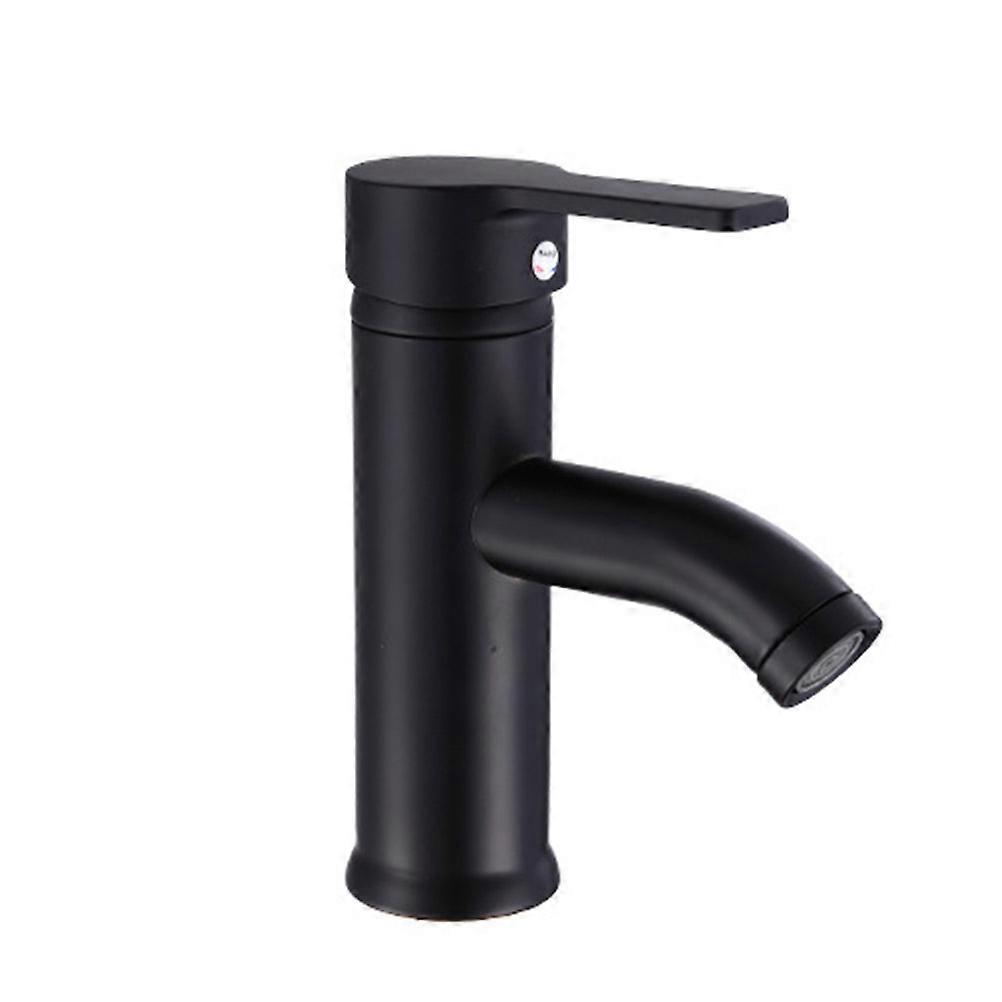 Black Basin Mixer Tap Bathroom Accessories Home Kitchen Hot and Cold Water Control Durable Spool Non-Leaking 1Pack