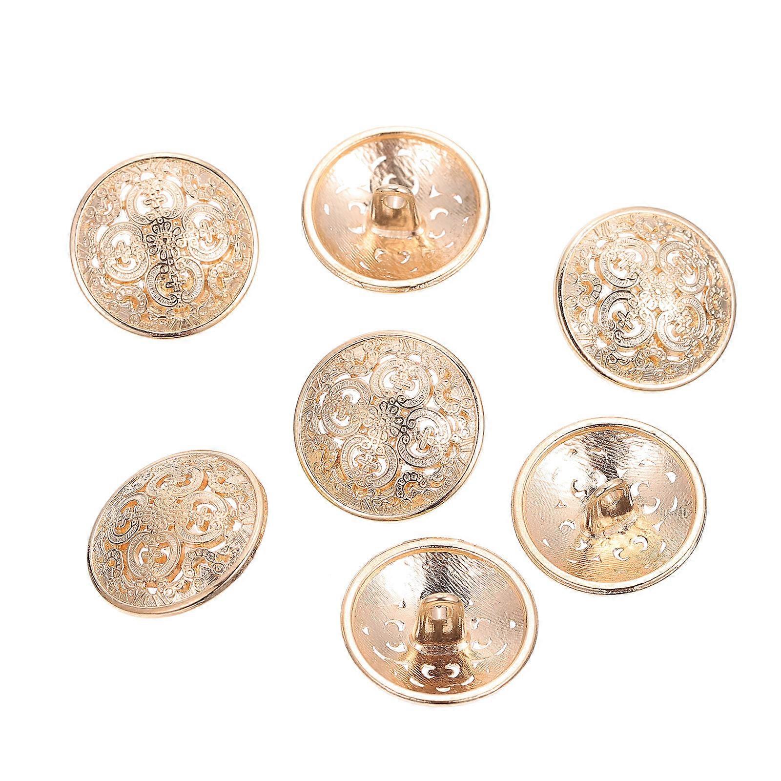 Vintage Alloy Buttons Hollow Metal Buttons Clothes Decoration Golden Material Decorative 50Pcs