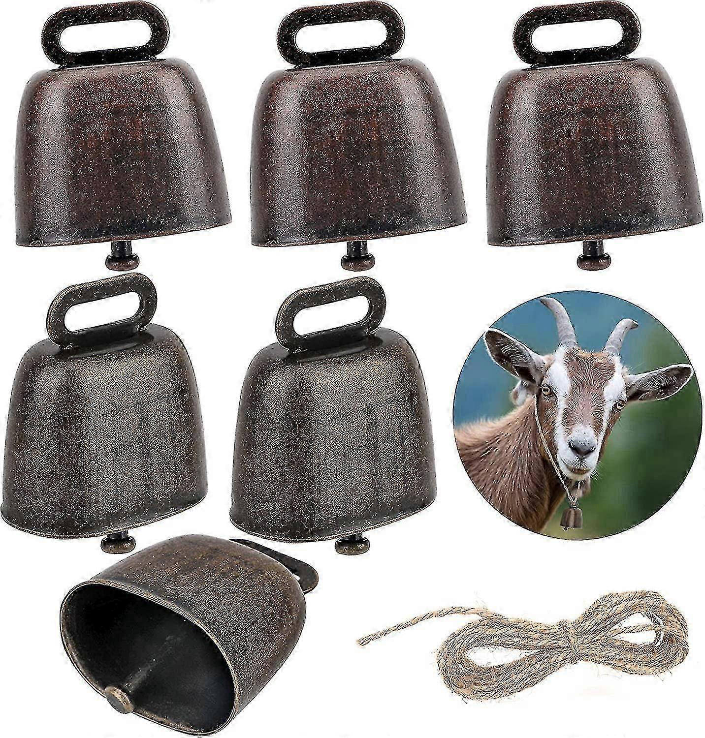 6 Piece Cow Bell, Sheep Cow Bells Pasture Bells, Copper Bells Cattle Bronze Bell, For Anti-theft Goat Animal Farm Accessories new