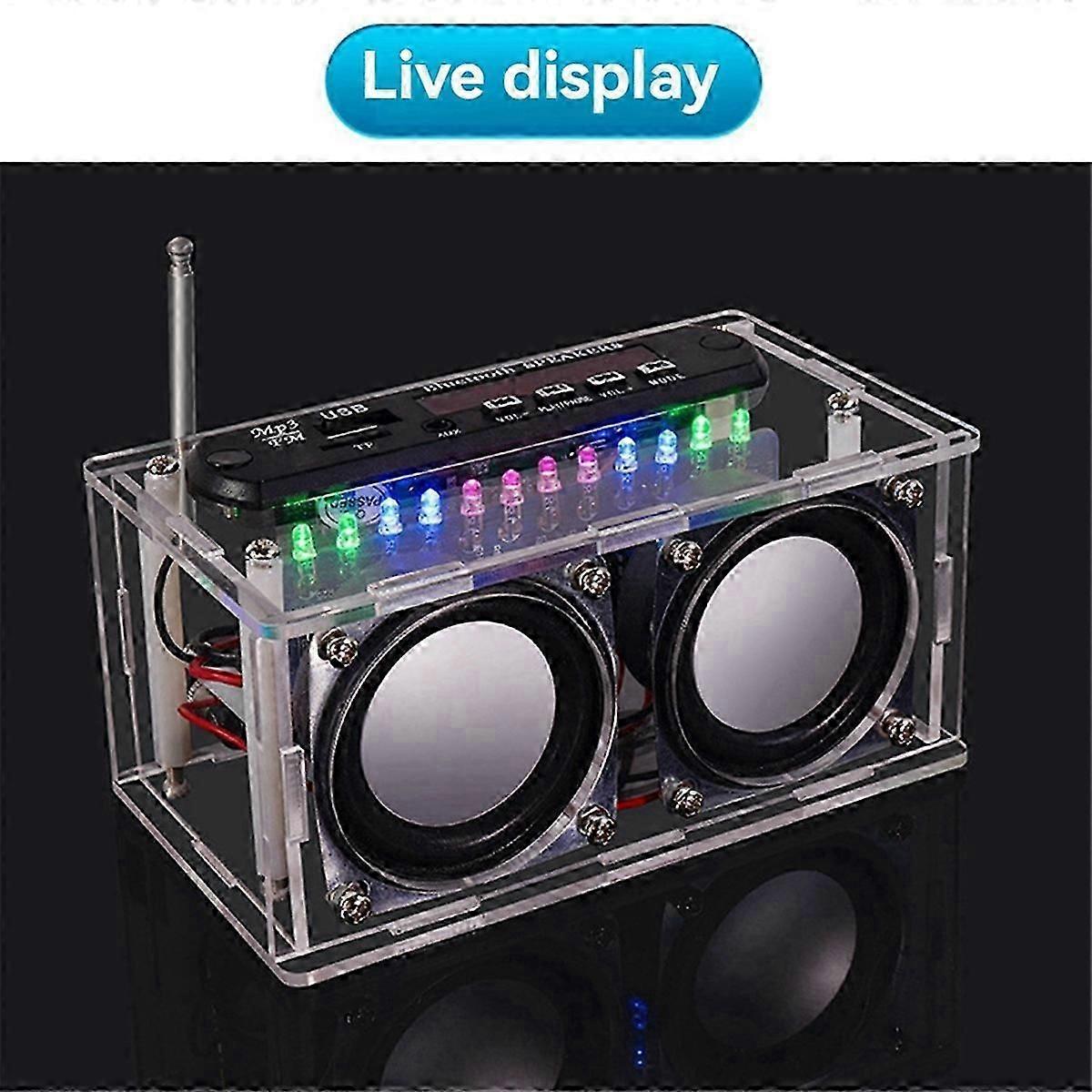 DIY Bluetooth Speaker Kit with FM Radio 87.5-108MHZ DIY Soldering Project Practice Electronic Kit So