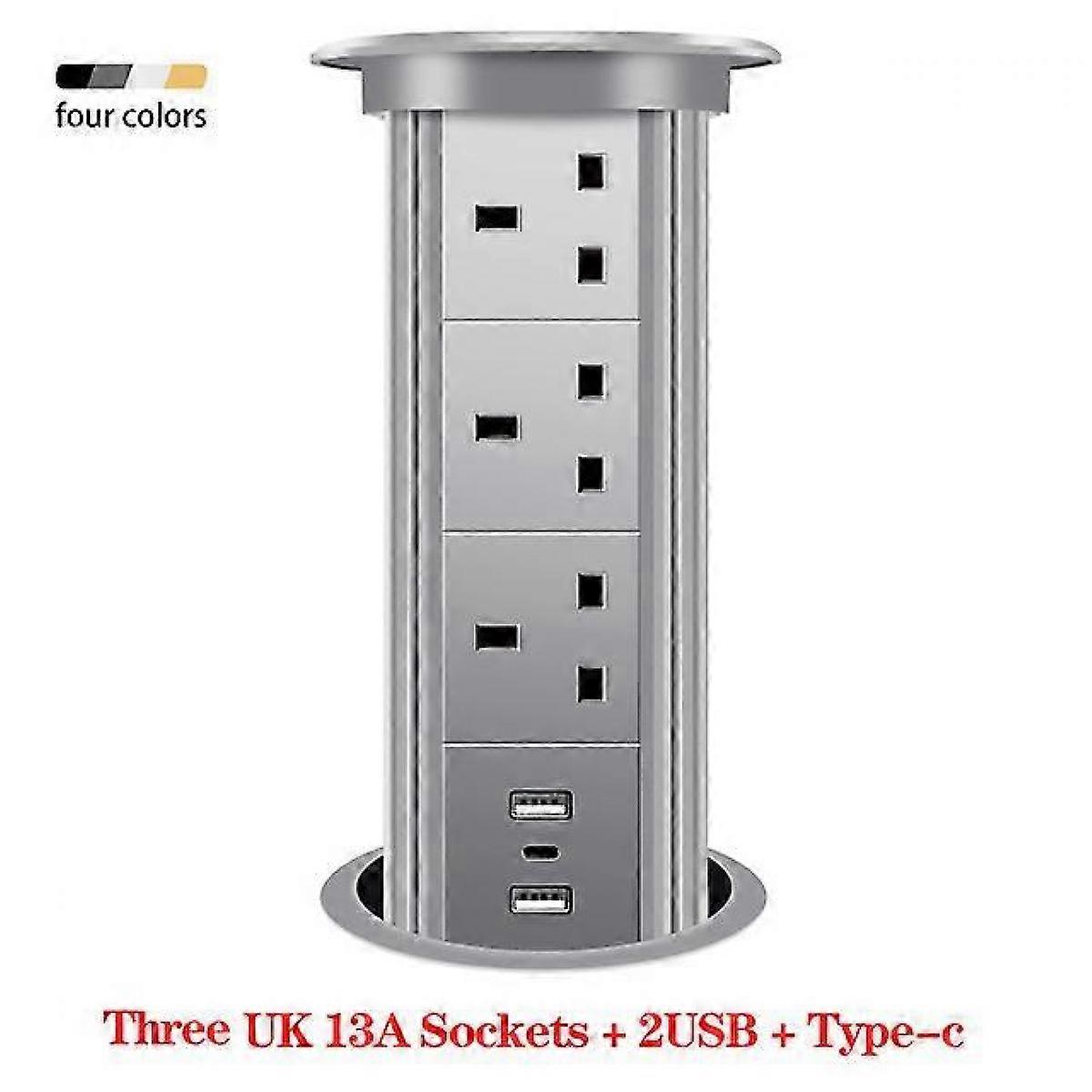 Automatic Pop Up Socket EU FR US Universal Standard Plug Adapter Lift Smart Home Appliance USB Type-c Bluetooth Audio