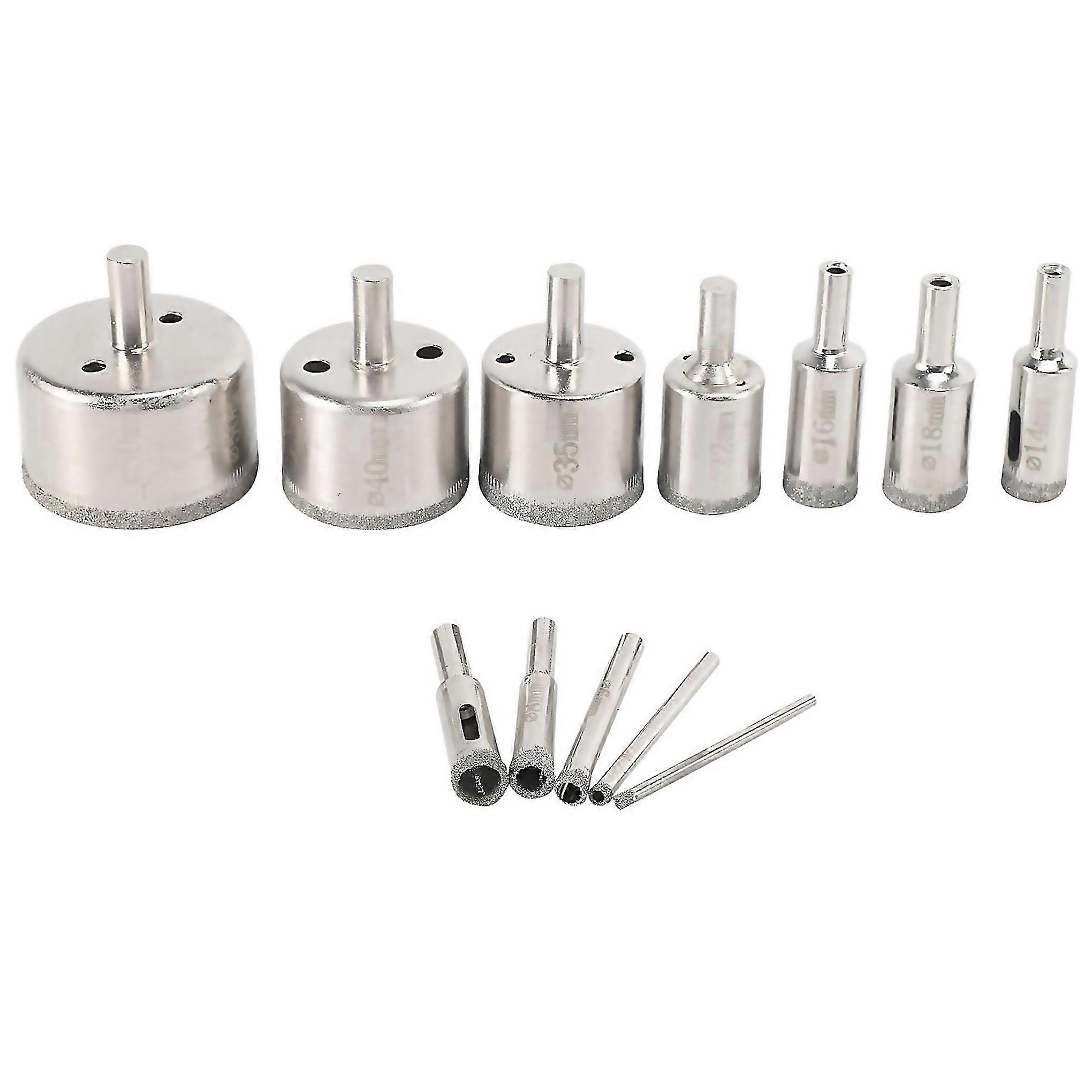 For 12pcs Diamond Drill Bits Glass Tile Hole Saw Bits Set Hollow Core Drill Bits Extractor Remover