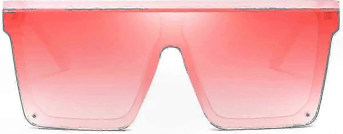 Flat Top Oversized Solglasögon för kvinnor och män - Snygga Black Frame Fashion Shades