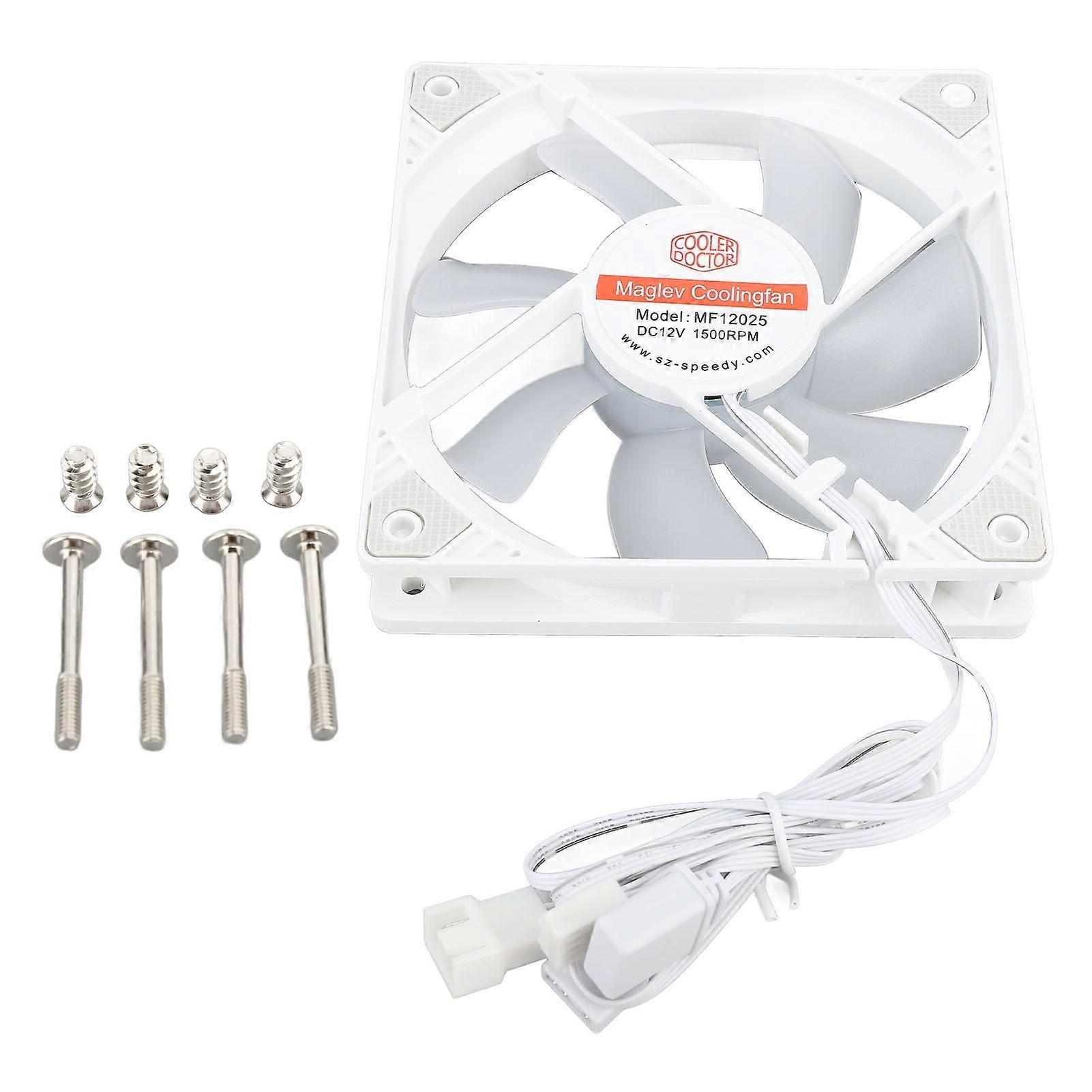 Hydraulic Bearing Case Fan 120mm PWM Intelligent Temperature Control 5V 1500RPM ARGB Case Cooler Fan for PC White