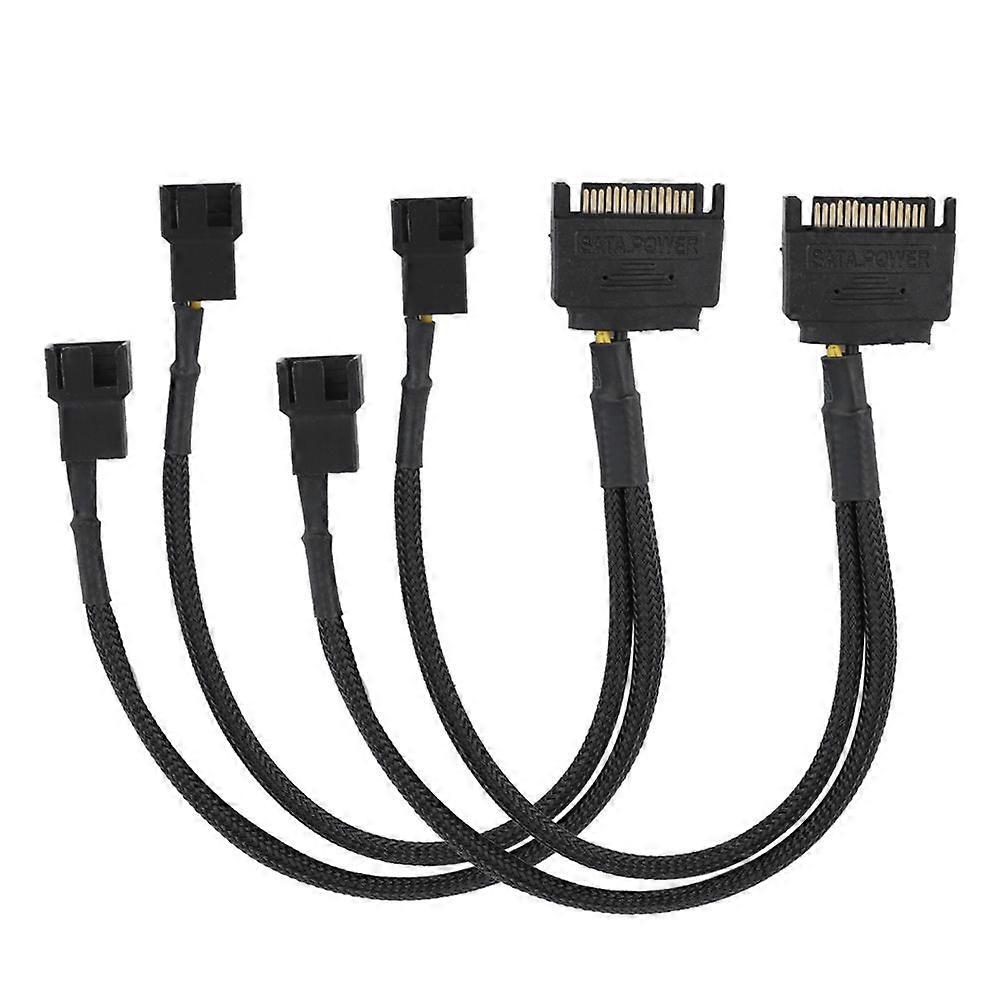 SATA 15Pin to 2*4Pin Cooling Fan Power Adapter Cable 2 way Converter 22AWG Cable