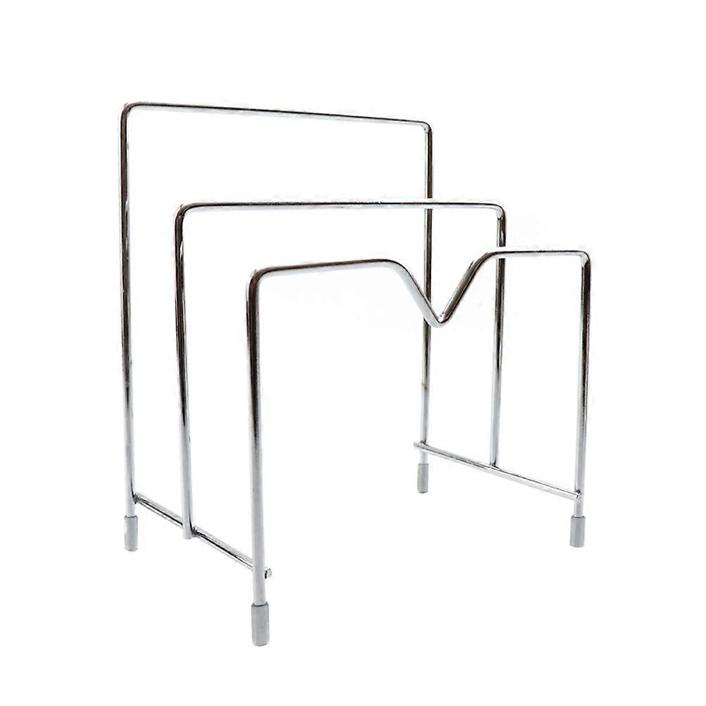 Kitchen Organizer Desktop Rack for Chopping Board Drain Rack 2Pcs Silver