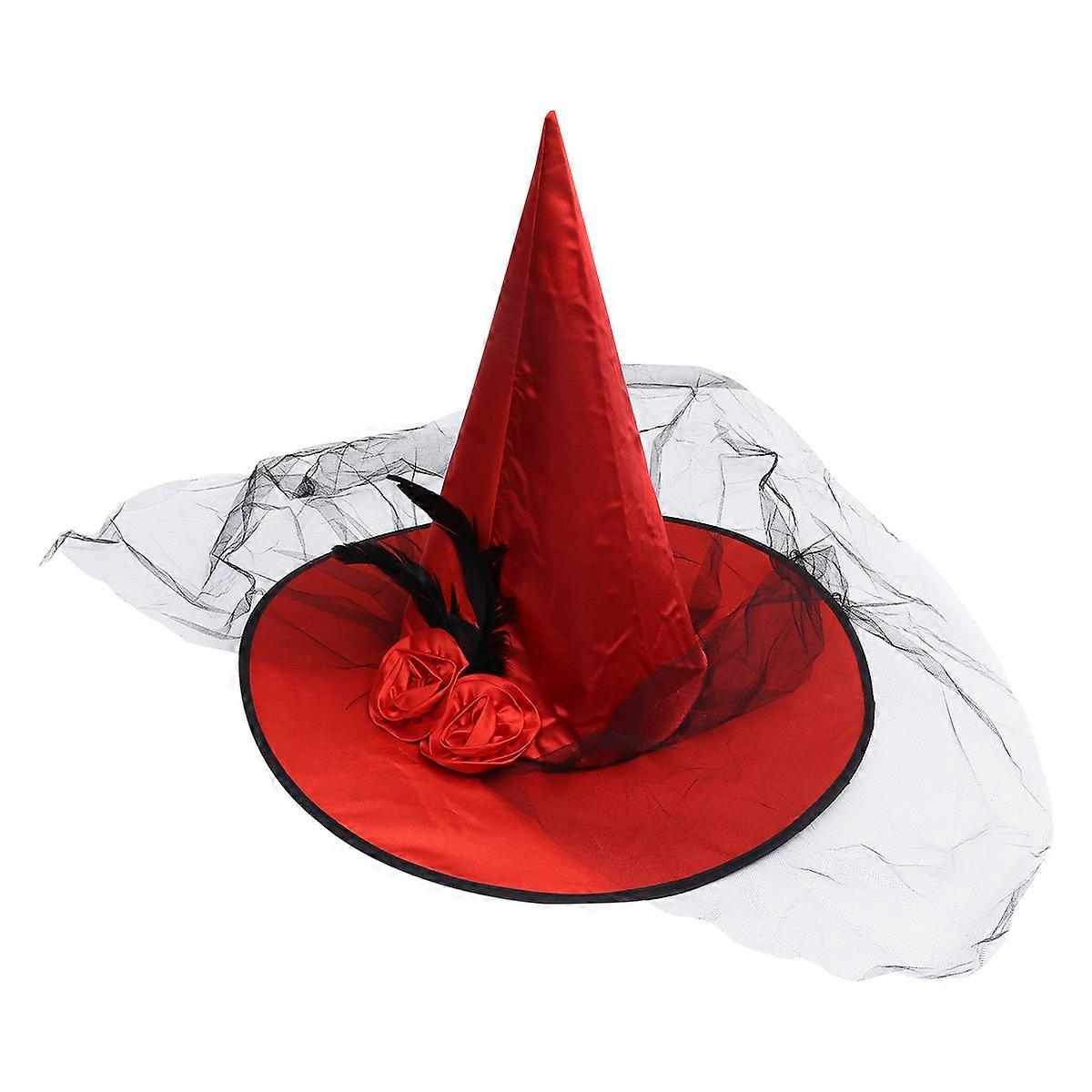 Halloween Witch Cap Witch Hat for Party Costume Use 1Pcs Red
