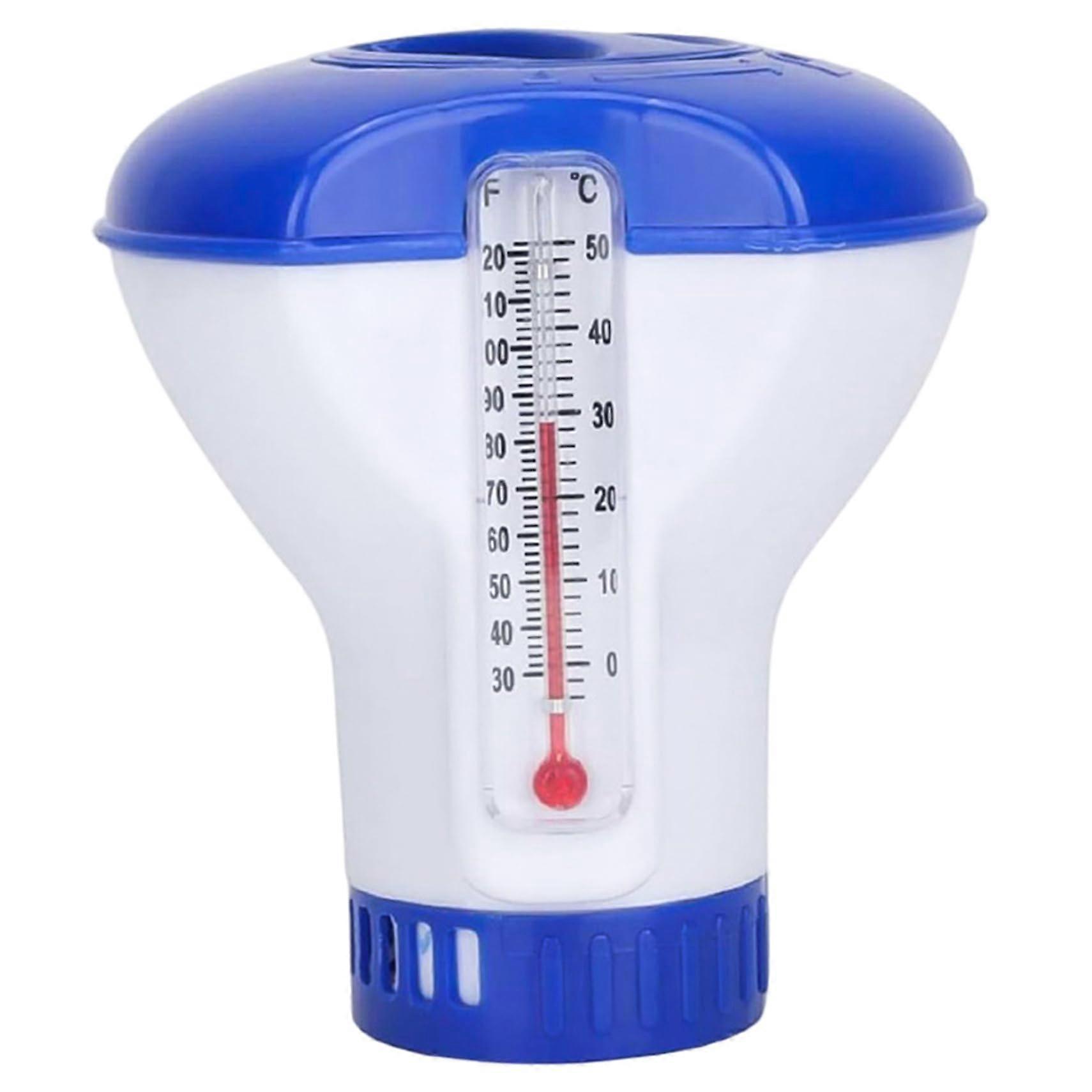 Pool Chlorine Floater 5Inch Automatic Chlorine Tablet Floater With Thermometer Floating Easy Read