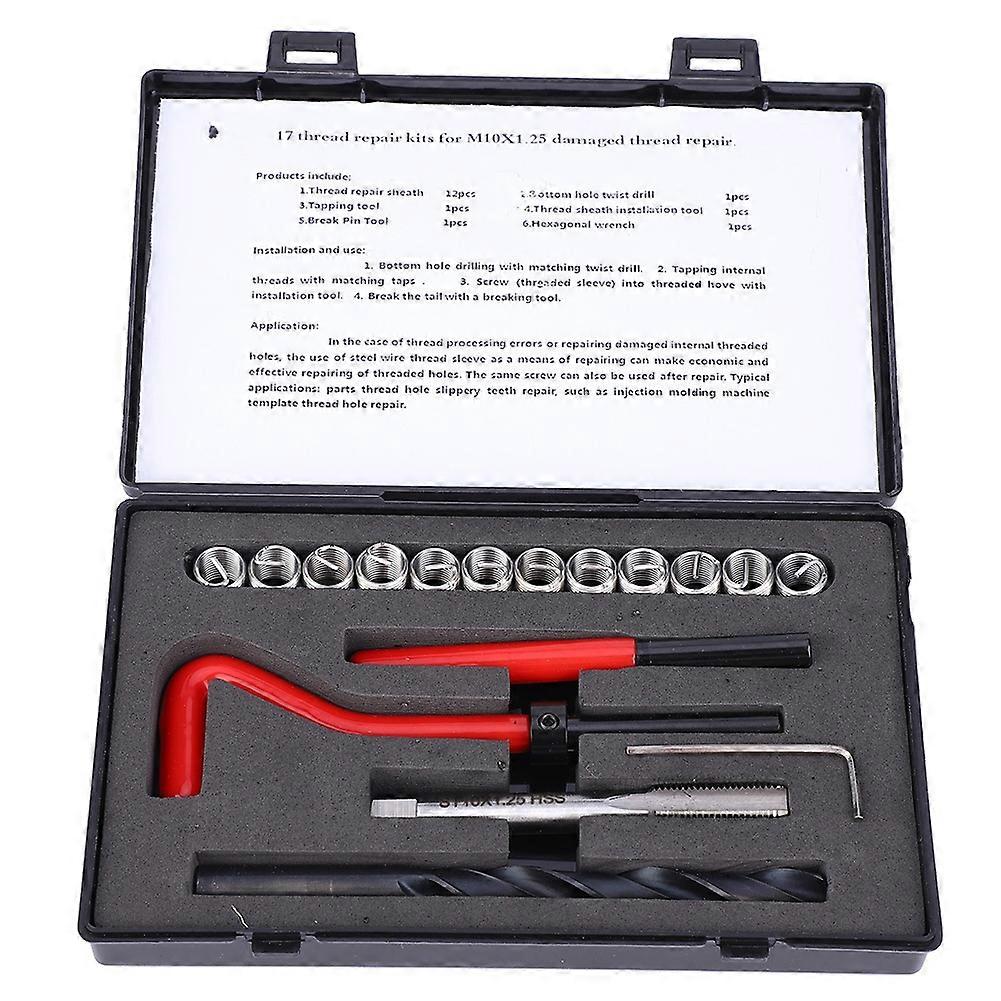 Feature:
1. The thread repairing set is placed in the screw hole of the workpiece such as aluminum a