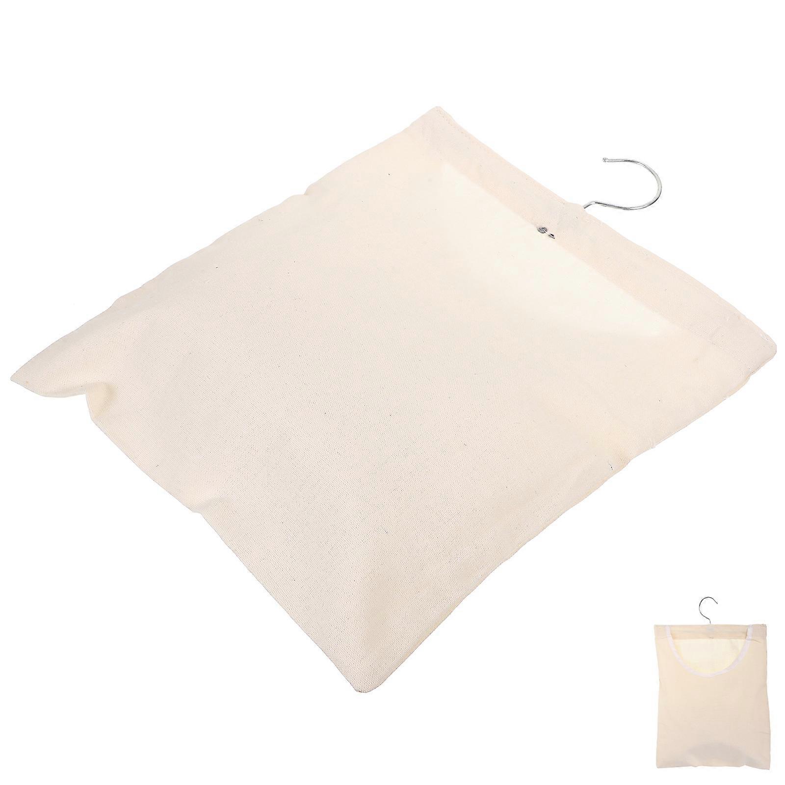 Beige Clothespin Bag with Rotatable Hook Hanging Organizer 2Pcs for Storage