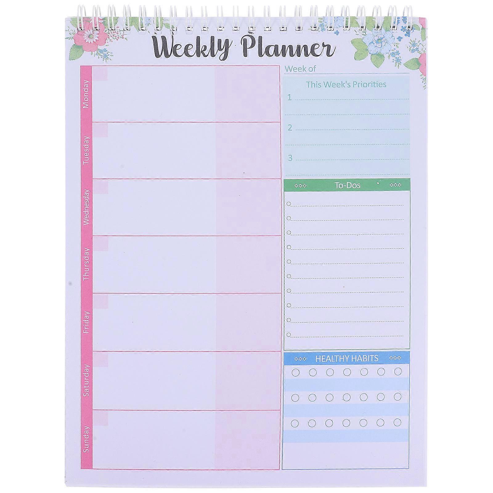 Weekly Planning Notepad 3Pcs Multi-Color Ideal For Travel Use Featuring Paper Material