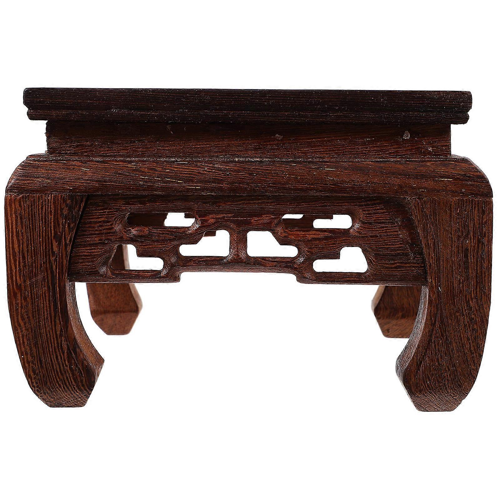 Wooden Plant Pot Riser Bowl Riser for Decor 2Pcs Coffee