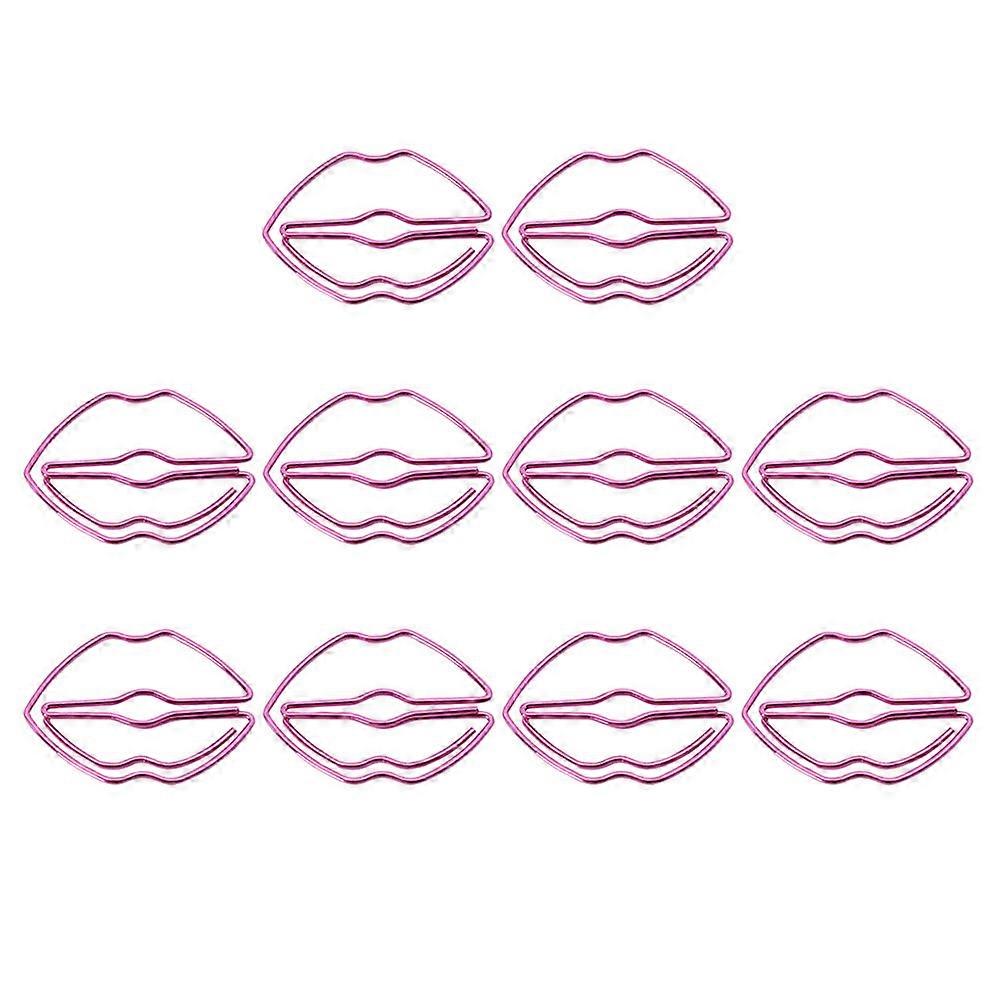 Decorative Lip Shape Paper Clips For School Projects Cute Stationery 10Pcs