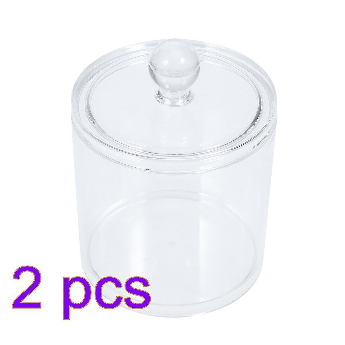 Cotton Swab Storage Container with Lid for Toothpick Holder 2Pcs Jar