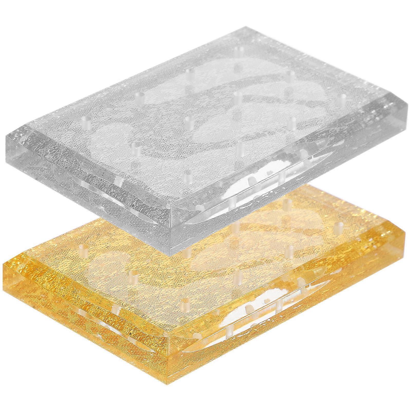 Nail Drill Bits Organizer for Storage 6Pcs Acrylic Golden Display Stand