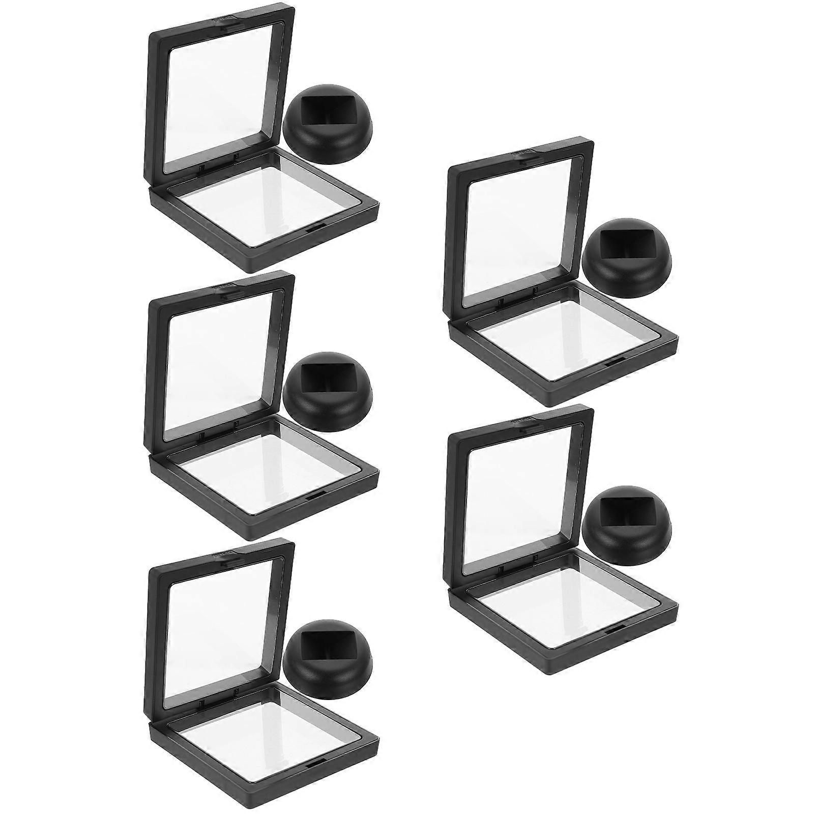 Challenge Coin Display Cases Jewelry Stand for 10Pcs Clear Suspension Black