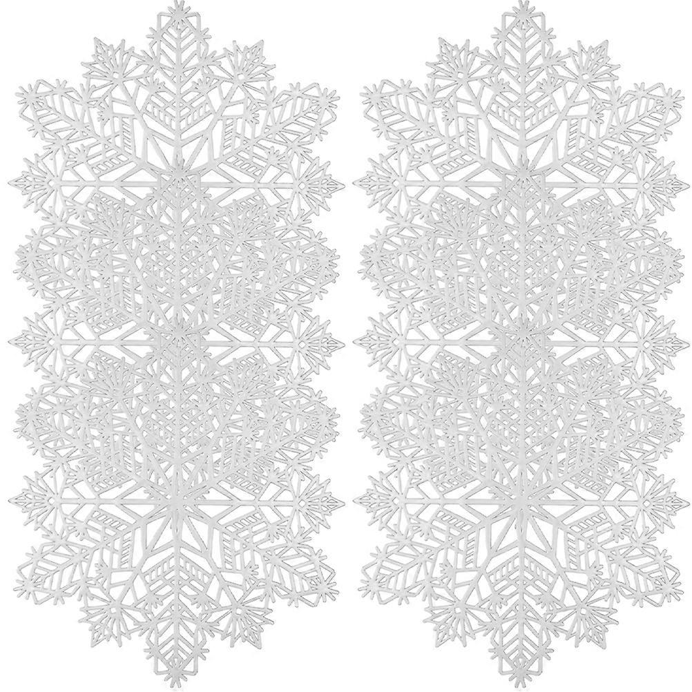 12Pcs Snowflake Place Mats for Decor Christmas Table Mat Silver