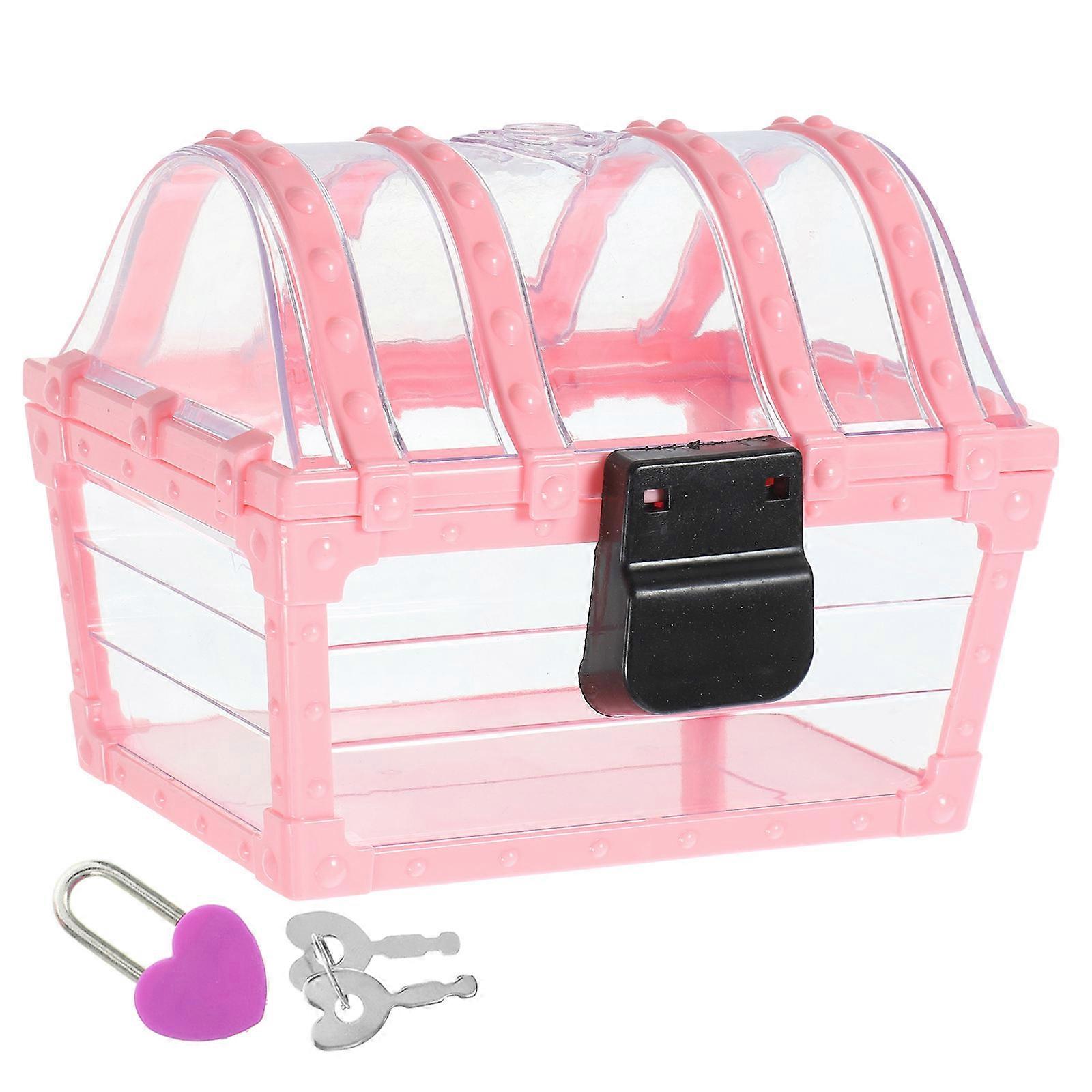 Lovely Jewelry Storage Box with Lock for Storage 3Sets Pink Children