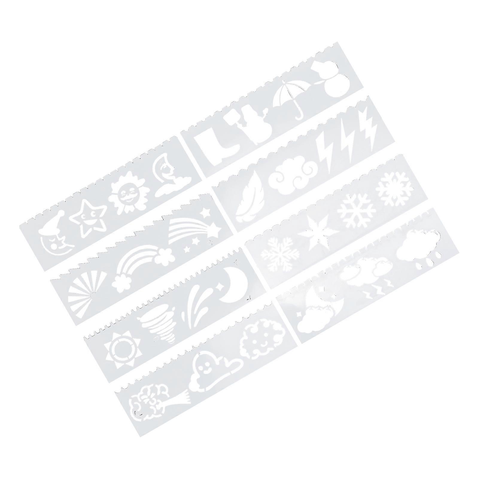 8Pcs Plastic Painting Stencils DIY Mold Templates Easy Clean