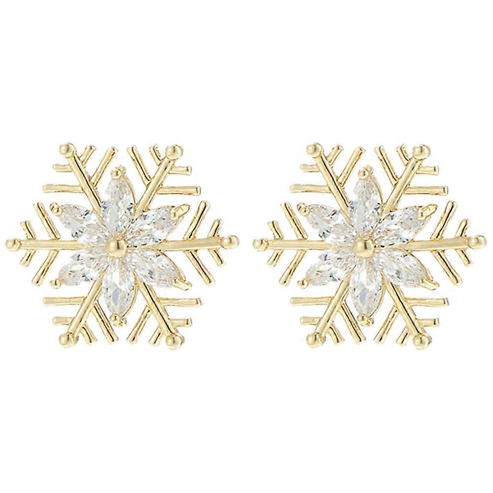 Golden Breast Pin Brooch for Collar Use 6Pcs Snowflake Shaped