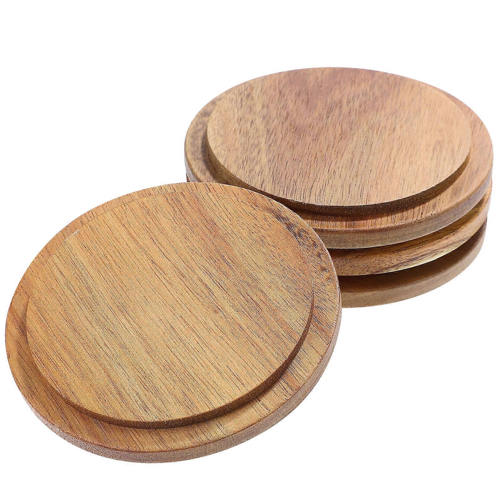 Light Brown Round Mug Covers For Drink Storage Airtight Seal Designed For Household Users Reusable 4Pcs