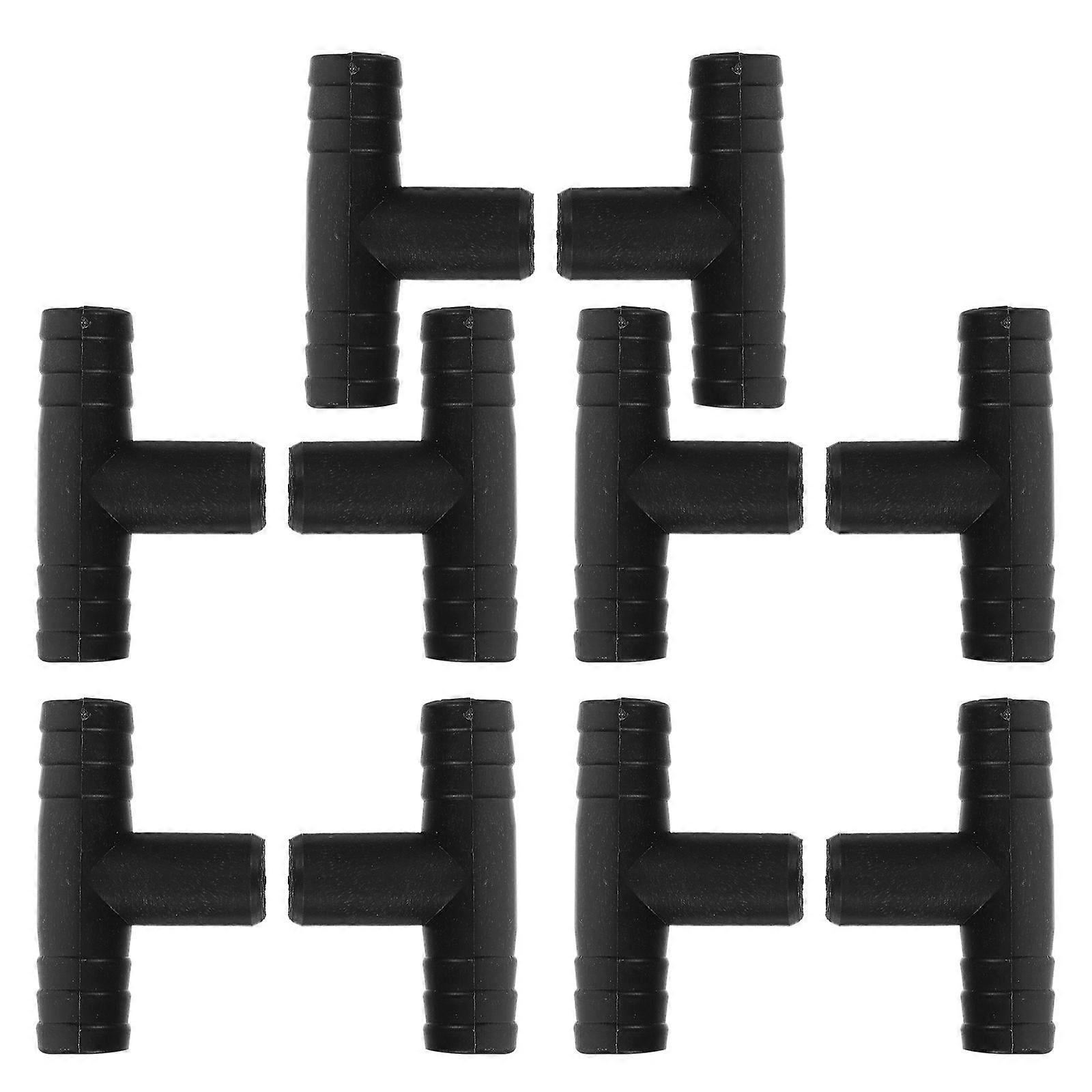 T-Shaped Water Hose Connector For Desk Waterfall Ornament Easy Installation 1.7X1.1X0.5in 10Pcs