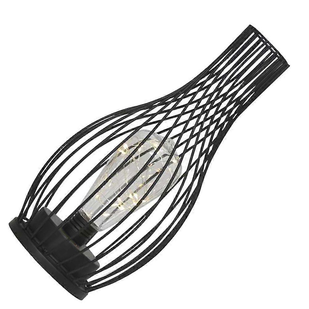 Decoration Lamp Iron Night Light for Home 2Pcs Black