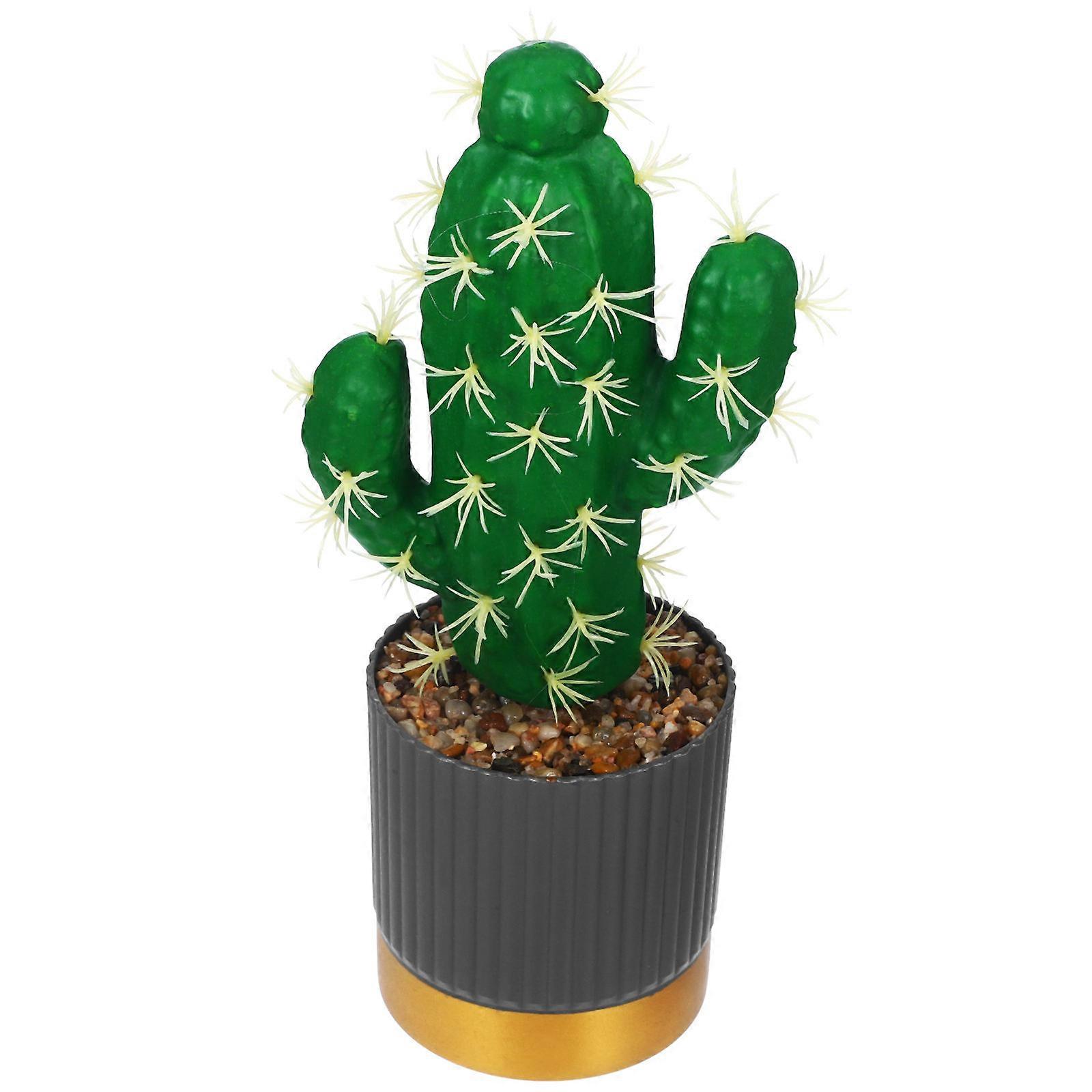 Artificial Cactus 2Pcs Realistic Succulent Potted Plant for Table Decor