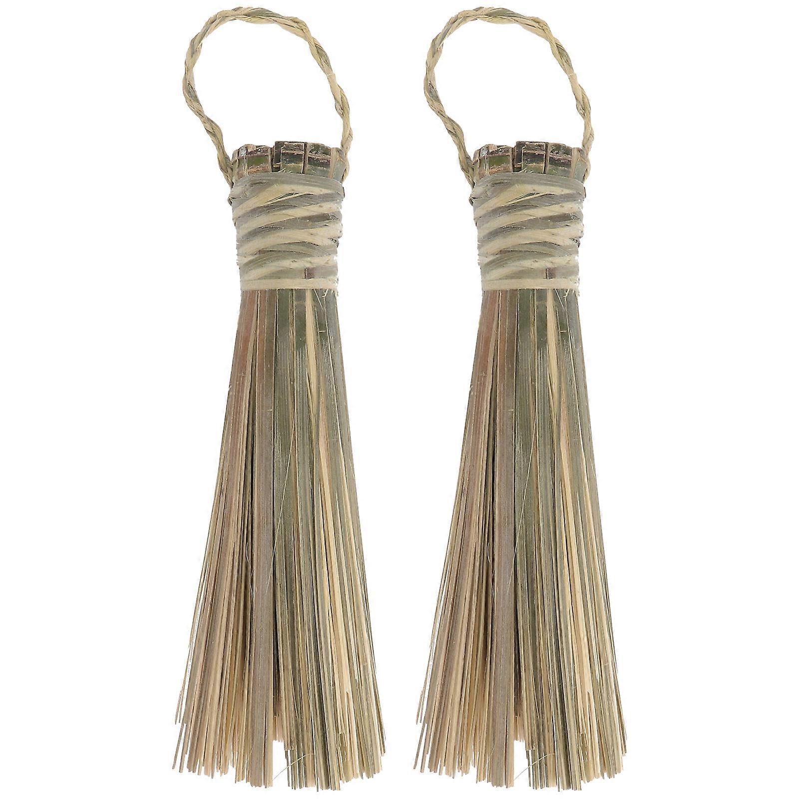 Pot Cleaning Brush Bamboo Tool for Kitchen Use 6Pcs Green