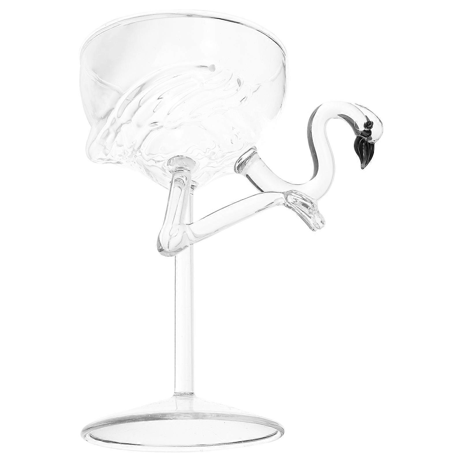 Flamingo Wine Goblet Decorative Glass for Party with Transparent Design