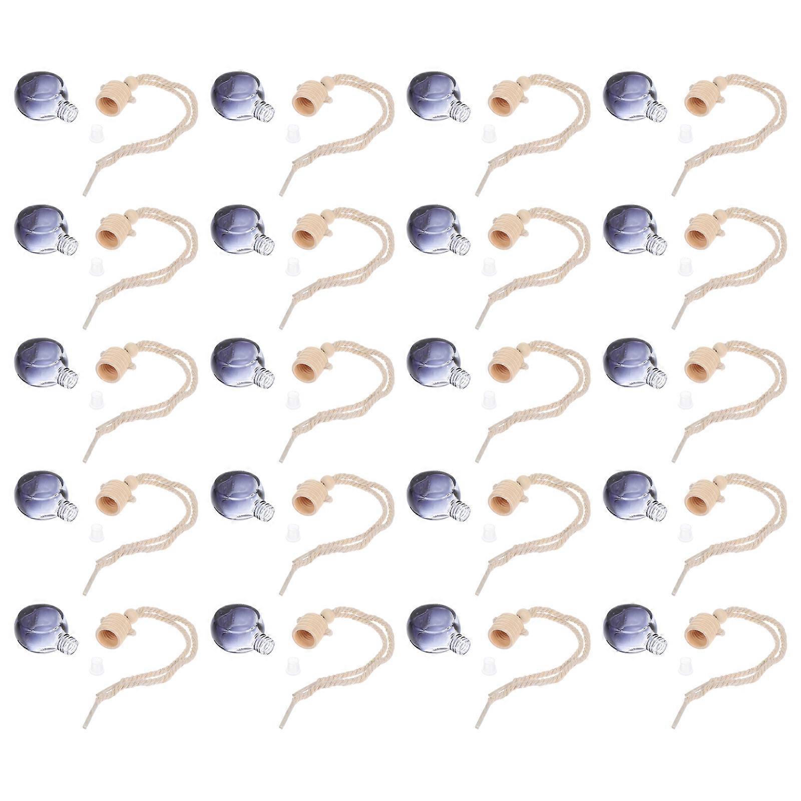 Car Essential Oil Diffuser Bottles Hanging Glass 80Pcs Black