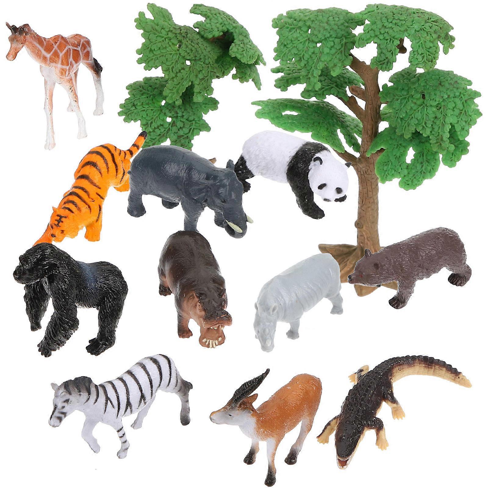 Μινιατούρα Ζώα Φιγούρες Ζώων της Ζούγκλας για Παιδιά 42 Τεμάχια Διακόσμηση Τραπεζιού Άμμου