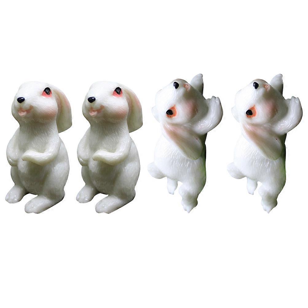 Bunny Modeling Statue Rabbit Figurine for Decor 16Pcs Resin Rabbit Set