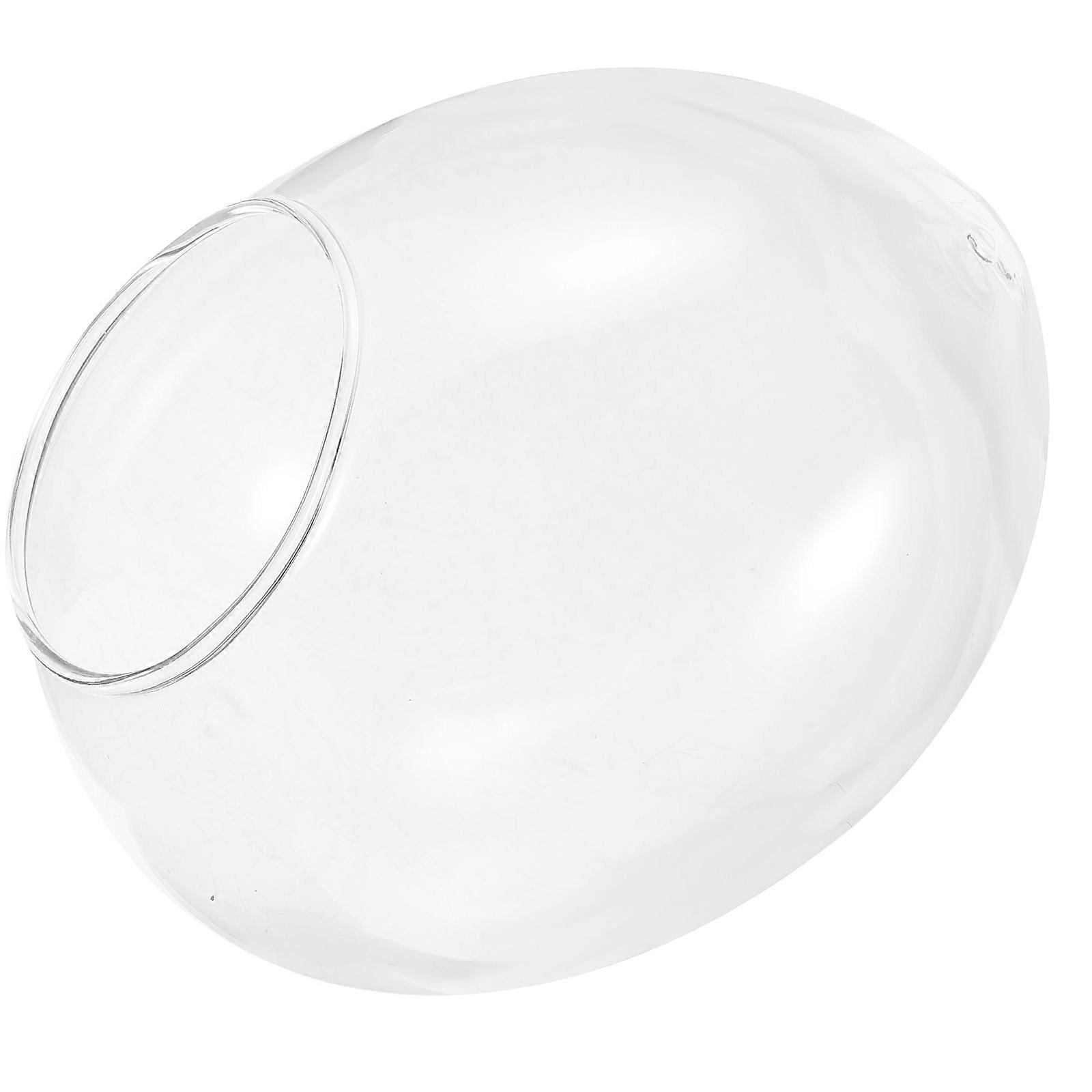 Clear Glass Candlestick Holder Egg-Shaped Windproof Heat-Resistant Tabletop Candlestick Decor 1Set