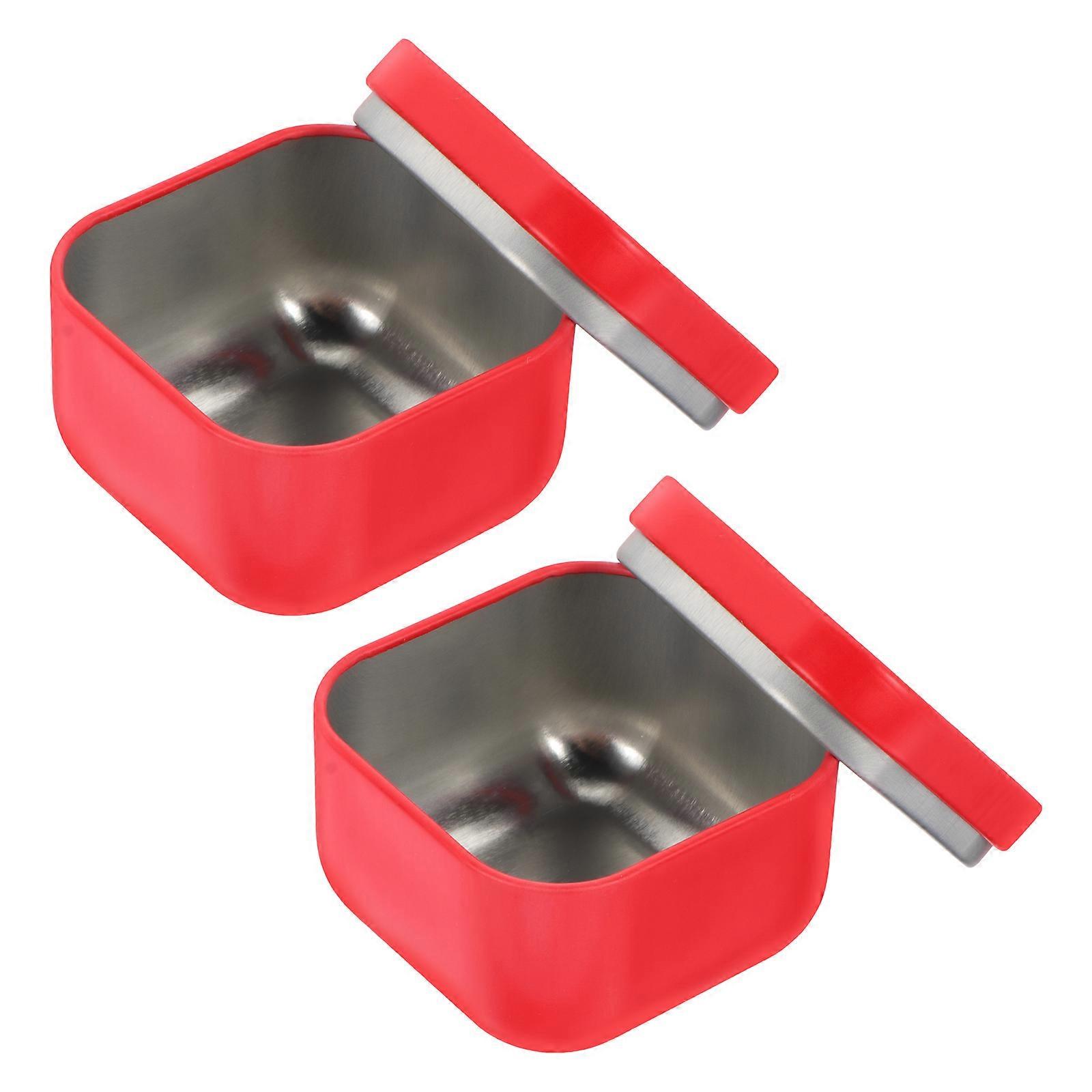 2Pcs Tinplate Square Candle Jars Small Containers For Home Decor 5.5X5.5cm