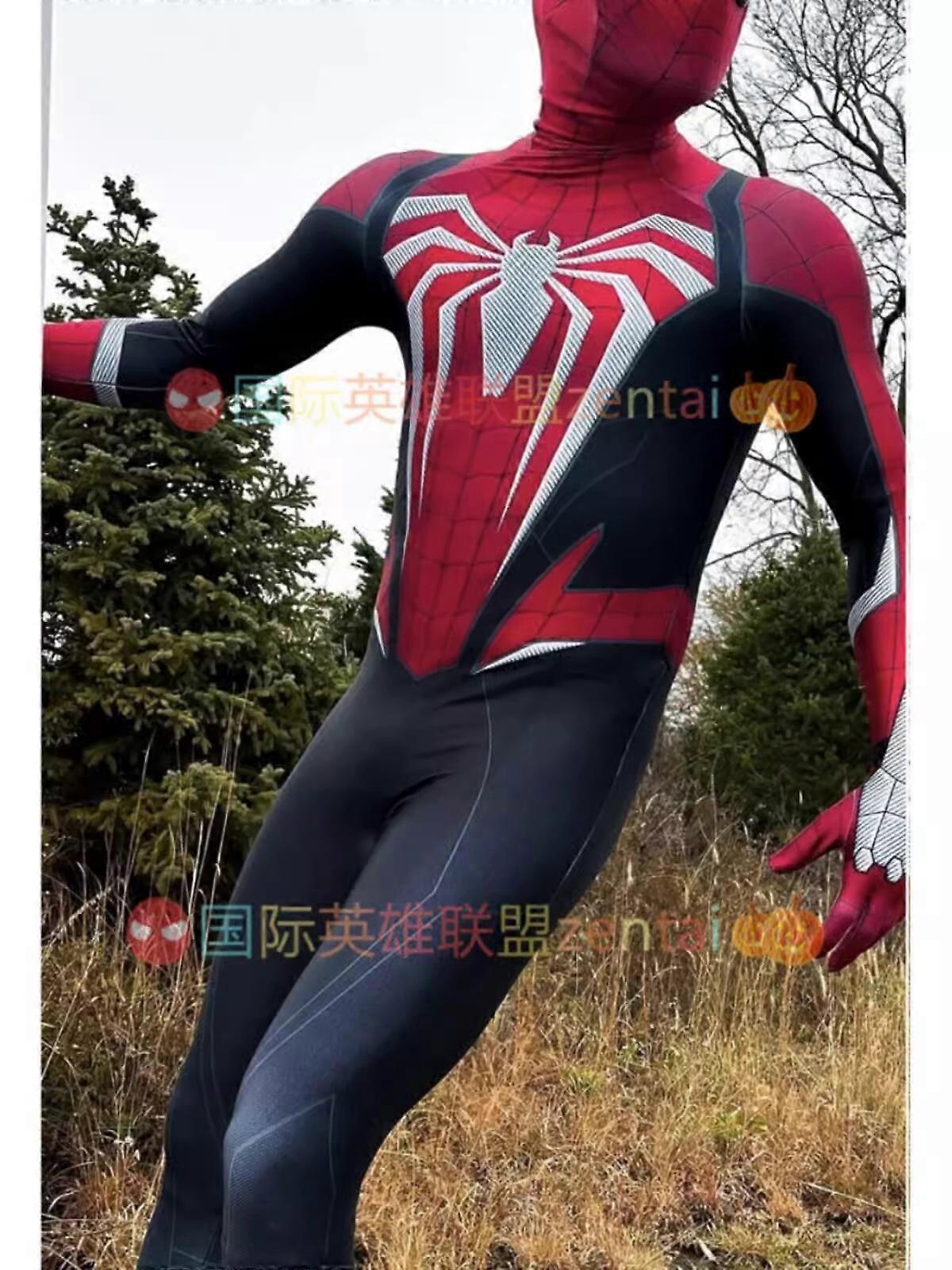 PS5 Advanced Spider-man Jumpsuit Cosplay Bodysuit Costume Men Suit Halloween UK