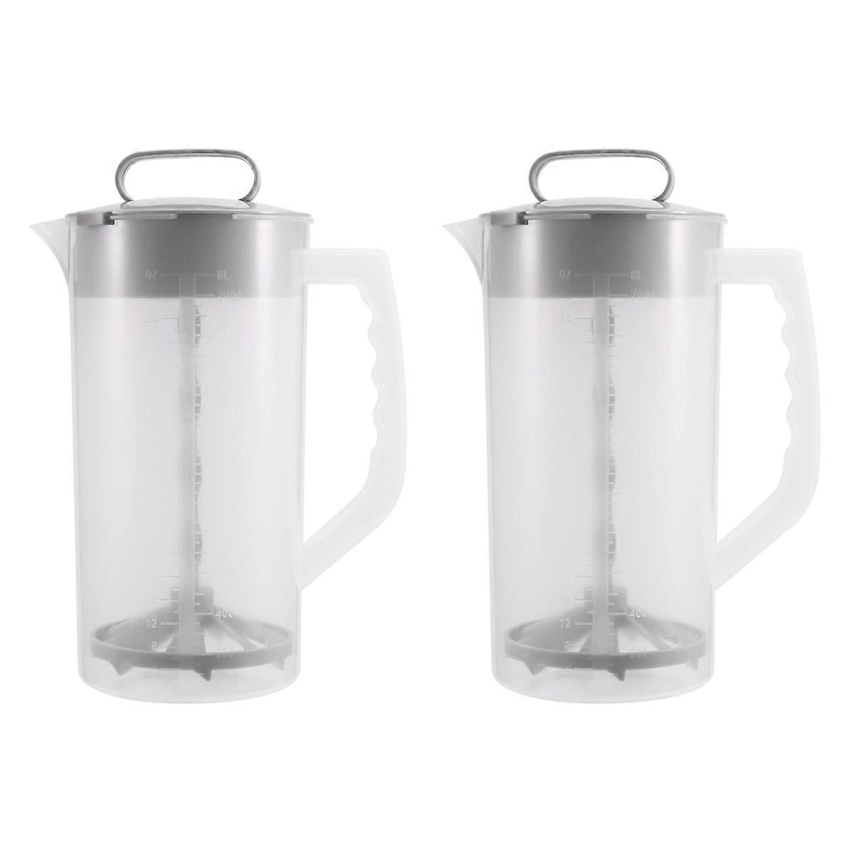 Mixing Pitcher for Drinks,2 Quart/64oz Plastic Water Pitcher with Lid