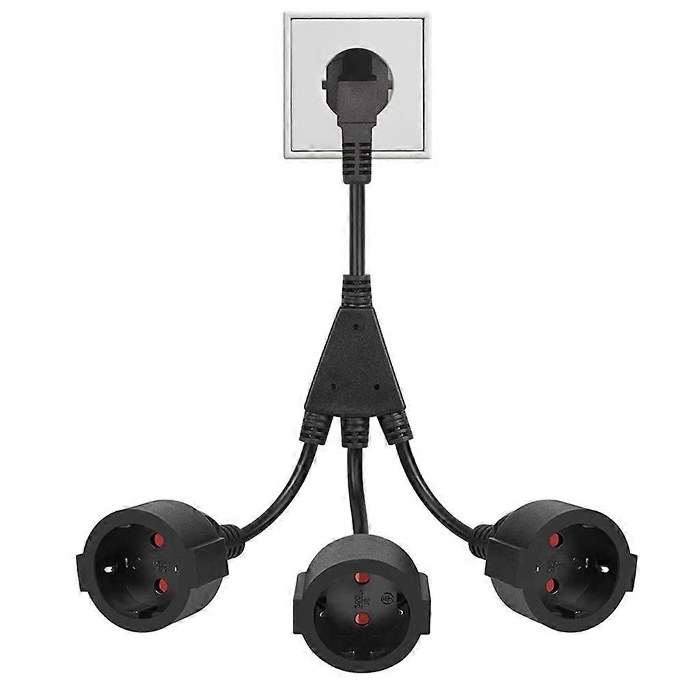 Power Extension Cord Triple Plug Adapter Ideal for Computer & Home Use EU PLUG