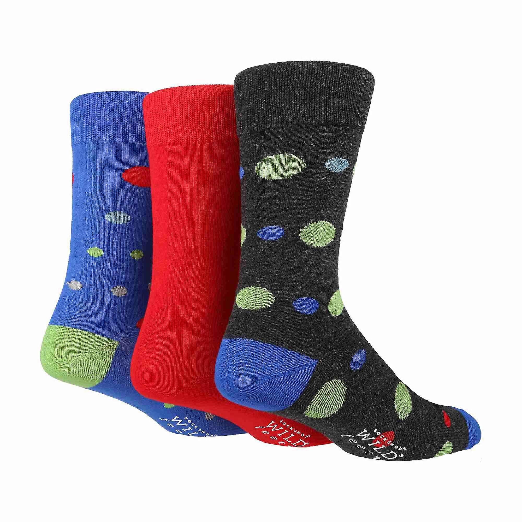WILDFEET - 3 Pack Mens Bamboo Socks | Patterned