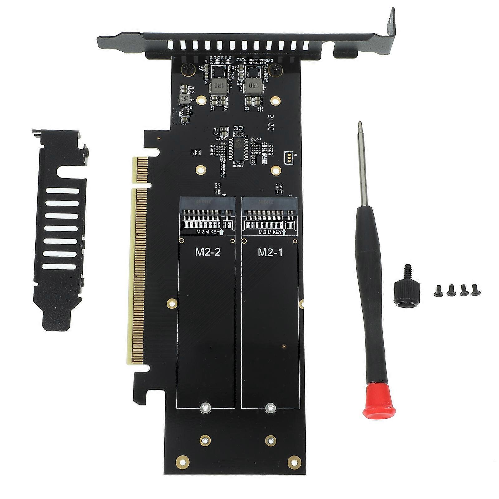 PCI-E Adapter 4-Port NVME SSD Expansion For Gaming PC Professional Design Size 18.5X5.3X1CM 1Pack