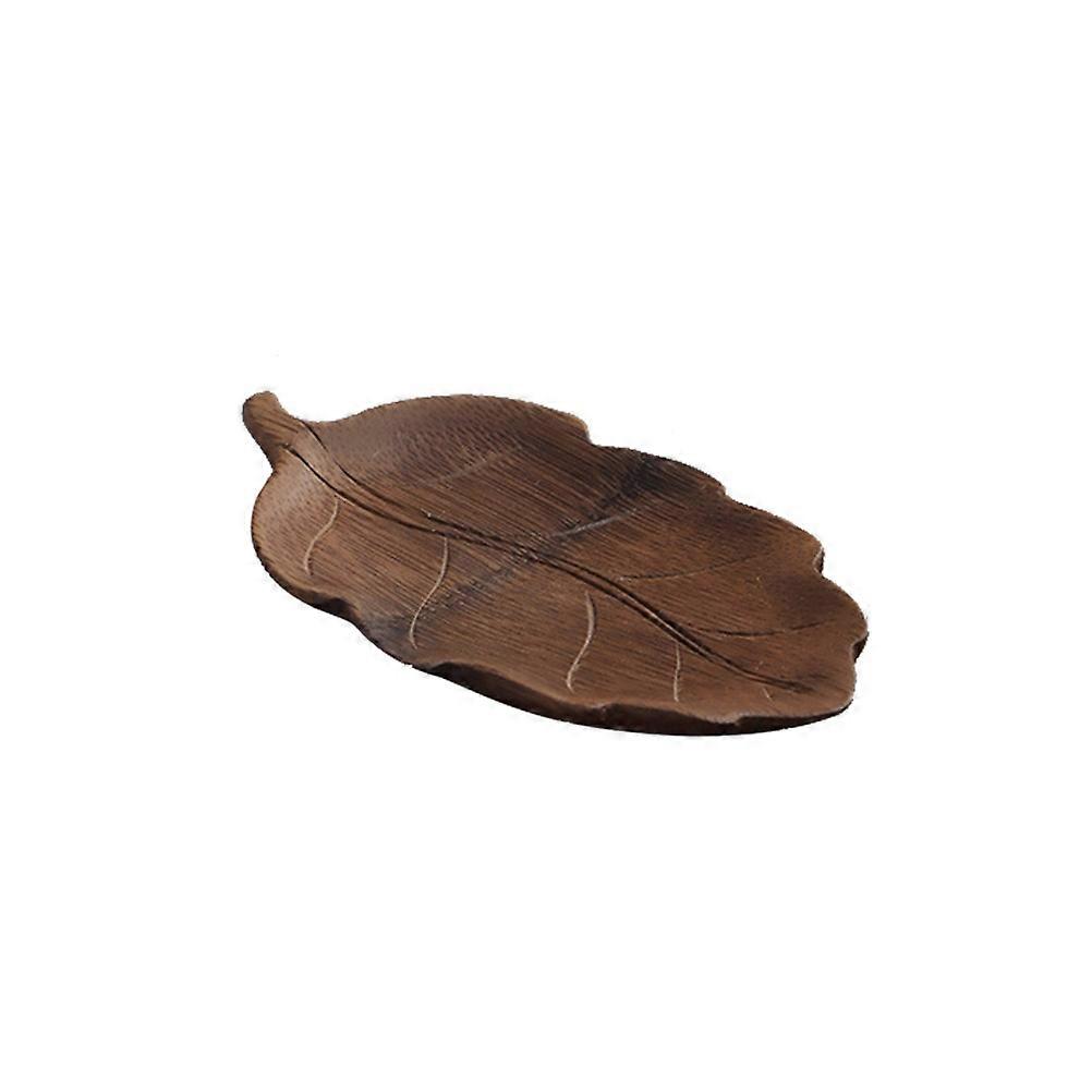 Creative Pad Dark Brown Bamboo Coaster Leaf Shaped Waterproof 13X7CM 1Pcs