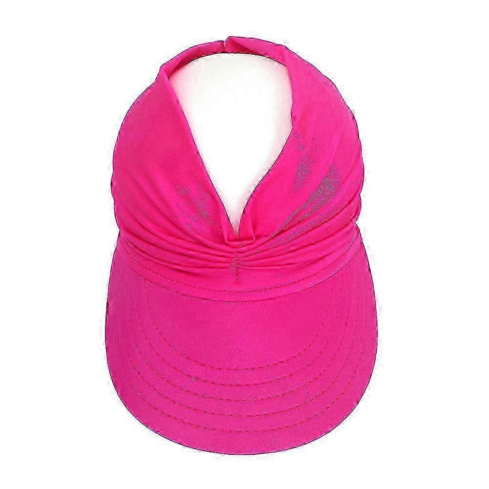 Breathable Empty Top Cap Kids Sun Hat Big Brim Iridescent Polyester Beach Visor