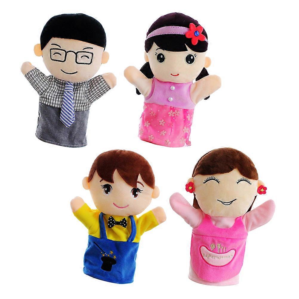 Hand Puppet Toy for Interactive Play 8Pcs Assorted Color Family Dolls