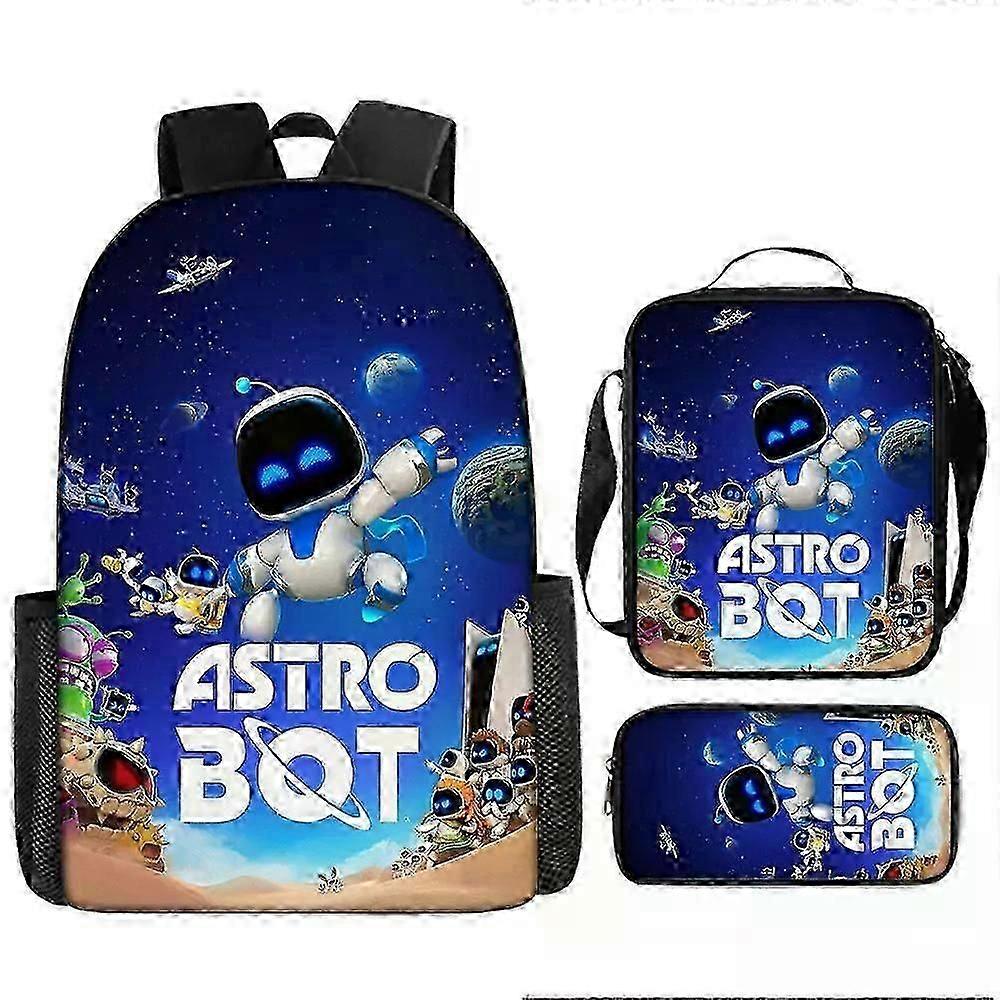 Astro Bot School Reppu Robotti Opiskelijan Kynälaukku Olkalaukku - HF
