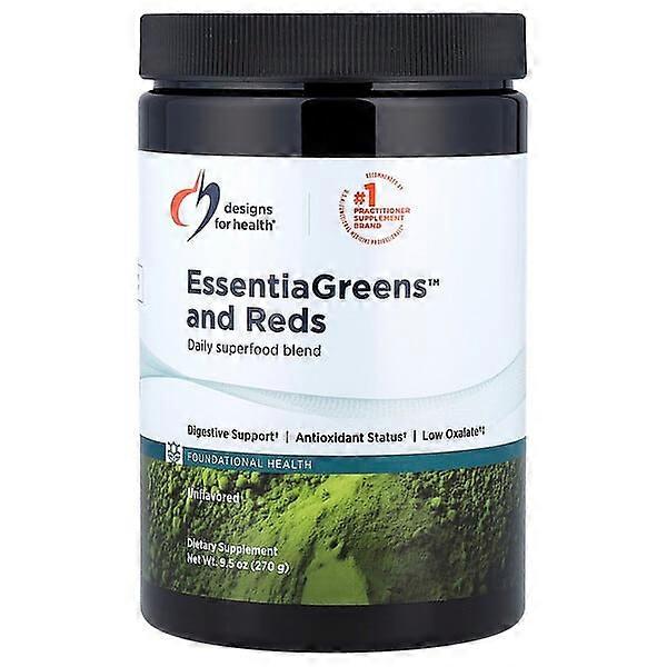 Designs For Health, EssentiaGreensÃÂ¢ÃÂÃÂ¢ and Reds, Unflavored, 9.5 oz (270 g)