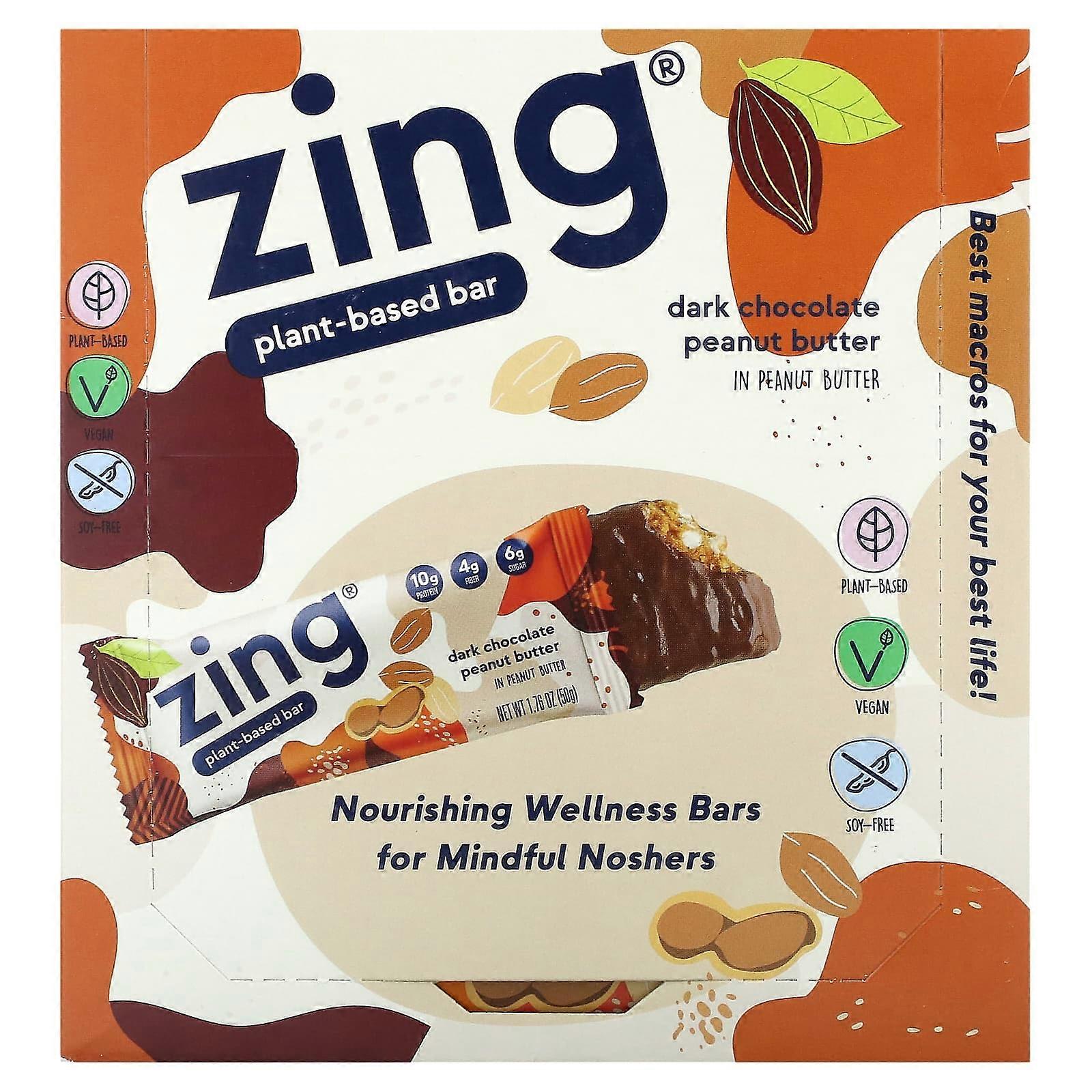 Plant-Based Bar, Dark Chocolate Peanut Butter In Peanut Butter, 12 Bars, 1.76 oz (50 g) Each