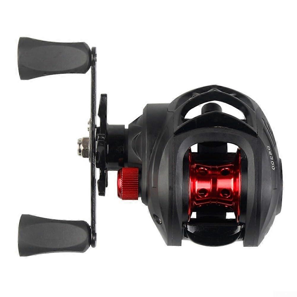 Fishing Reel Full Metal Construction Double Brake System For LongDistance Casting Red LeftHand Retrieve Drop Wheel